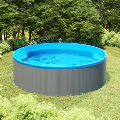 Piscine & Spa-vidaXL Piscine à éclaboussures 350x90 cm Gris