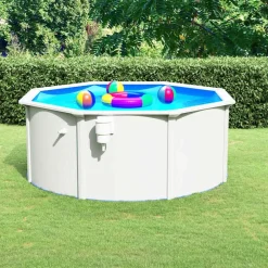 Piscine & Spa-vidaXL Piscine avec parois en acier 300x120 cm Blanc