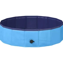Articles Pour Animaux De Compagnie-vidaXL Piscine de nage pliable pour chien 80 x 80 x 20 cm PVC Bleu