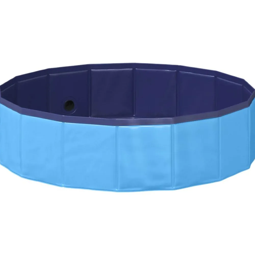 Articles Pour Animaux De Compagnie-vidaXL Piscine de nage pliable pour chien 80 x 80 x 20 cm PVC Bleu