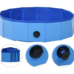 Articles Pour Animaux De Compagnie-vidaXL Piscine pliable pour chiens 80x20 cm PVC Bleu