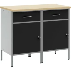 vidaXL Placard de travail 2 pcs et gris 100 x 55 x 85 cm