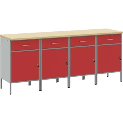 vidaXL Placard de travail 4 pcs et Gris 200 x 55 x 85 cm