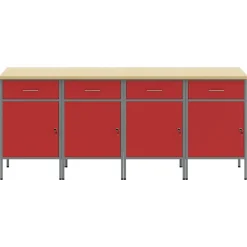 vidaXL Placard de travail 4 pcs et Gris 200 x 55 x 85 cm