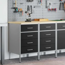 Accessoires De Quincaillerie-vidaXL Placard de travail 2 pcs et gris 100 x 55 x 85 cm Noir