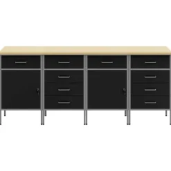 vidaXL Placard de travail 4 pcs et gris 200 x 55 x 85 cm