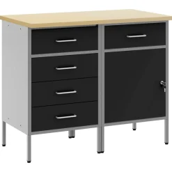 vidaXL Placard de travail 2 pcs et gris 100 x 55 x 85 cm