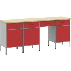 vidaXL Placard de travail 4 pcs Bois d'ingénierie et acier