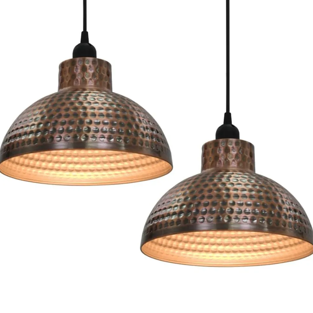 vidaXL Plafonnier 2 pcs Semi-sphérique Couleur cuivre