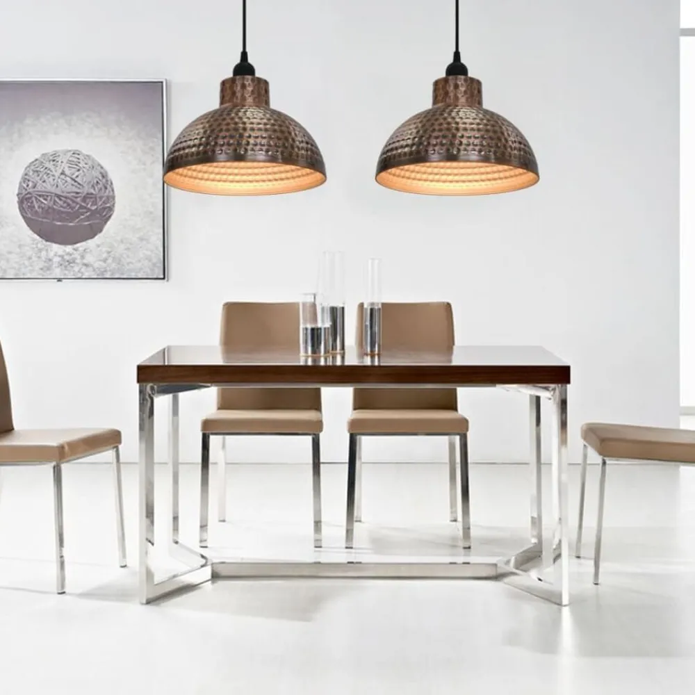vidaXL Plafonnier 2 pcs Semi-sphérique Couleur cuivre