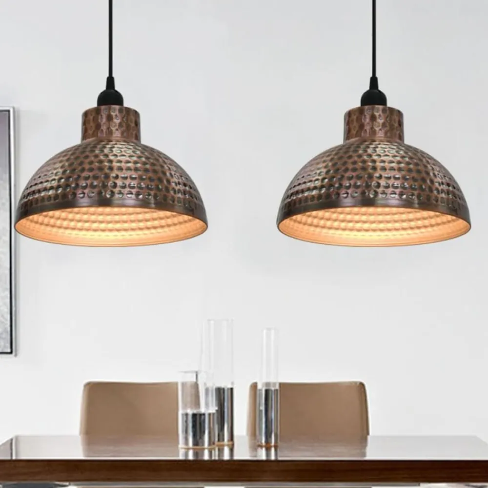 vidaXL Plafonnier 2 pcs Semi-sphérique Couleur cuivre