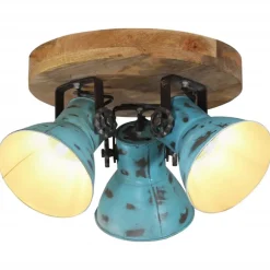 Luminaires-vidaXL Plafonnier 25 W délavé 35x35x25 cm E27 Bleu