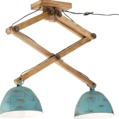 Luminaires-vidaXL Plafonnier 25 W délavé 29x18x85 cm E27 Bleu