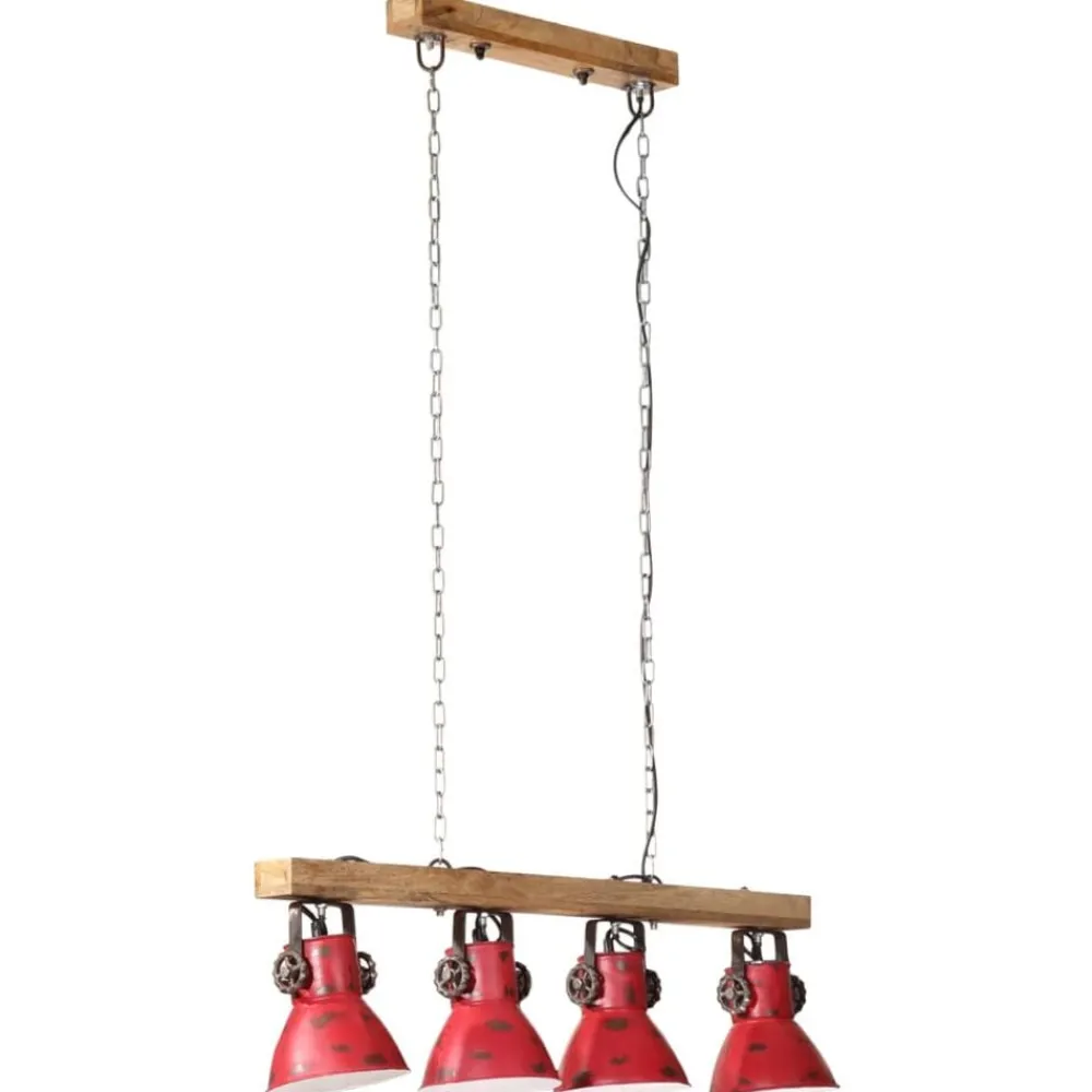 Luminaires-vidaXL Plafonnier 25 W délavé 90x24x111 cm E27 Rouge