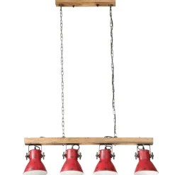 Luminaires-vidaXL Plafonnier 25 W délavé 90x24x111 cm E27 Rouge
