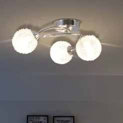 Luminaires-vidaXL Plafonnier avec 3 ampoules LED G9 120 W