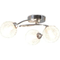 Luminaires-vidaXL Plafonnier avec 3 ampoules LED G9 120 W