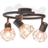 Luminaires-vidaXL Plafonnier avec 3 ampoules LED à filament 12 W