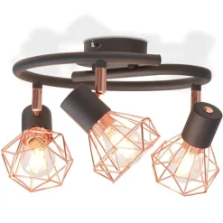 Luminaires-vidaXL Plafonnier avec 3 ampoules LED à filament 12 W