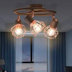 Luminaires-vidaXL Plafonnier avec 3 ampoules LED à filament 12 W