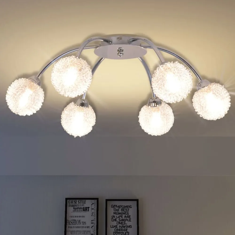 Luminaires-vidaXL Plafonnier avec 6 ampoules LED G9 240 W