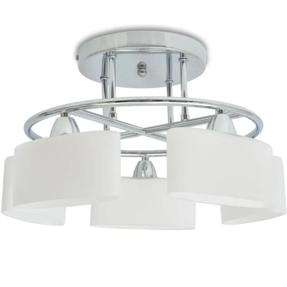 vidaXL Plafonnier avec 5 globes ellipsoïdes pour ampoules E14 200 W