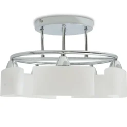 vidaXL Plafonnier avec 5 globes ellipsoïdes pour ampoules E14 200 W