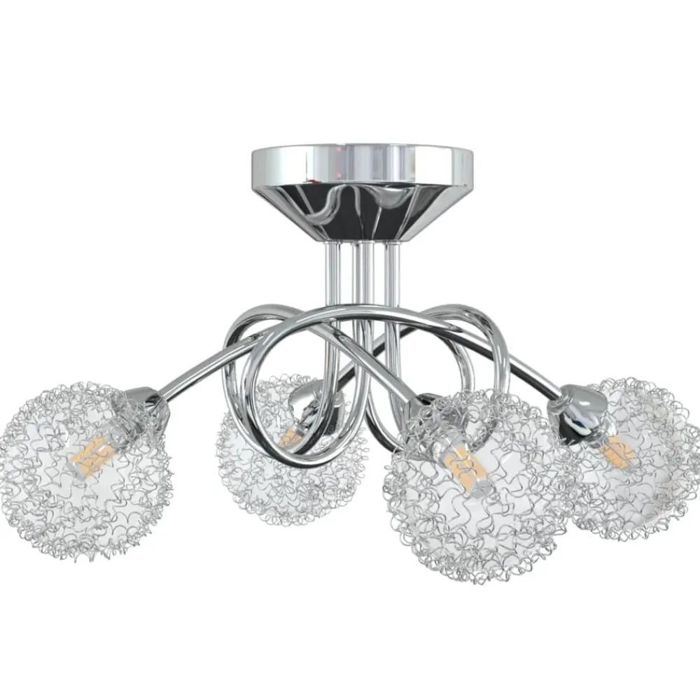 Luminaires-vidaXL Plafonnier avec abat-jour en maille métallique pour 4 LED G9
