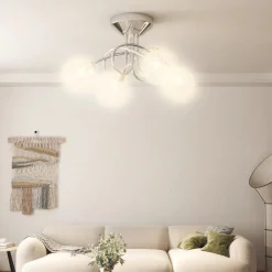 Luminaires-vidaXL Plafonnier avec abat-jour en maille métallique pour 4 LED G9
