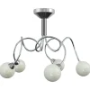 vidaXL Plafonnier avec abat-jour ronds en verre pour 5 LED G9