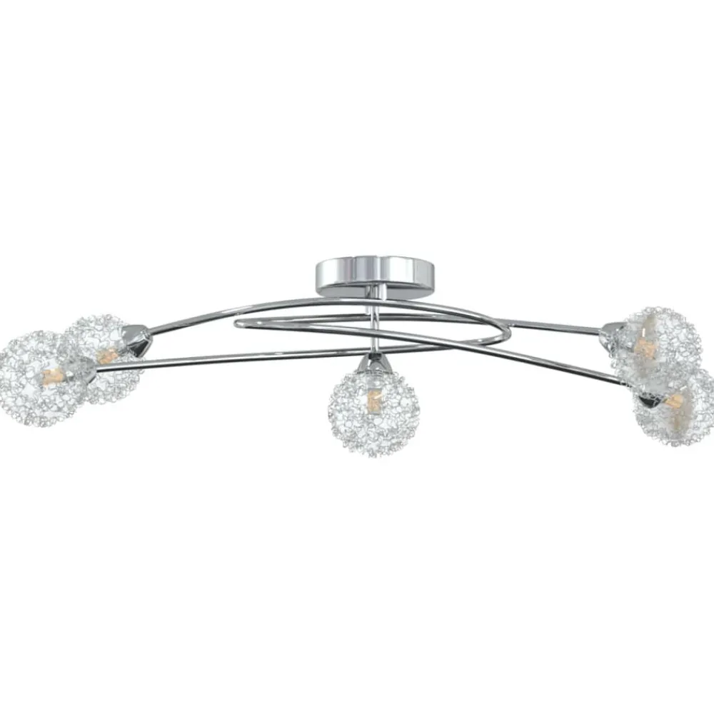 vidaXL Plafonnier avec abat-jour en maille métallique pour 5 LED G9