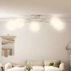 vidaXL Plafonnier avec abat-jour en maille métallique pour 5 LED G9