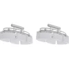 vidaXL Plafonnier avec abat-jours en verre ellipsoïde 2 pcs E14