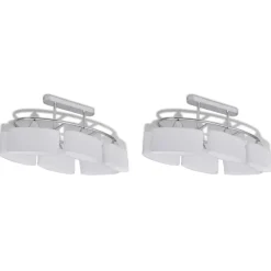 vidaXL Plafonnier avec abat-jours en verre ellipsoïde 2 pcs E14