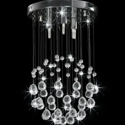 vidaXL Plafonnier avec perles de cristal Argenté Sphère 3 ampoules G9