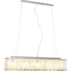 Luminaires-vidaXL Plafonnier avec perles de cristal Argenté 104 cm E14