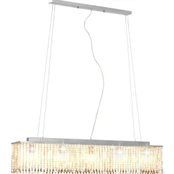 Luminaires-vidaXL Plafonnier avec perles de cristal Argenté 104 cm E14