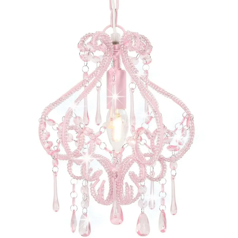 vidaXL Plafonnier avec perles Rond E14