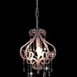 vidaXL Plafonnier avec perles Rond E14