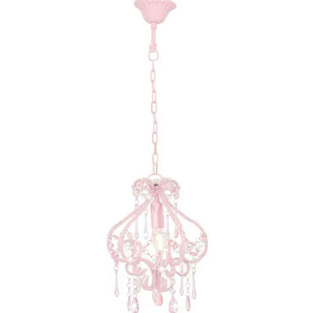 vidaXL Plafonnier avec perles Rond E14