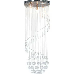 vidaXL Plafonnier avec perles de cristal Argenté Spirale G9