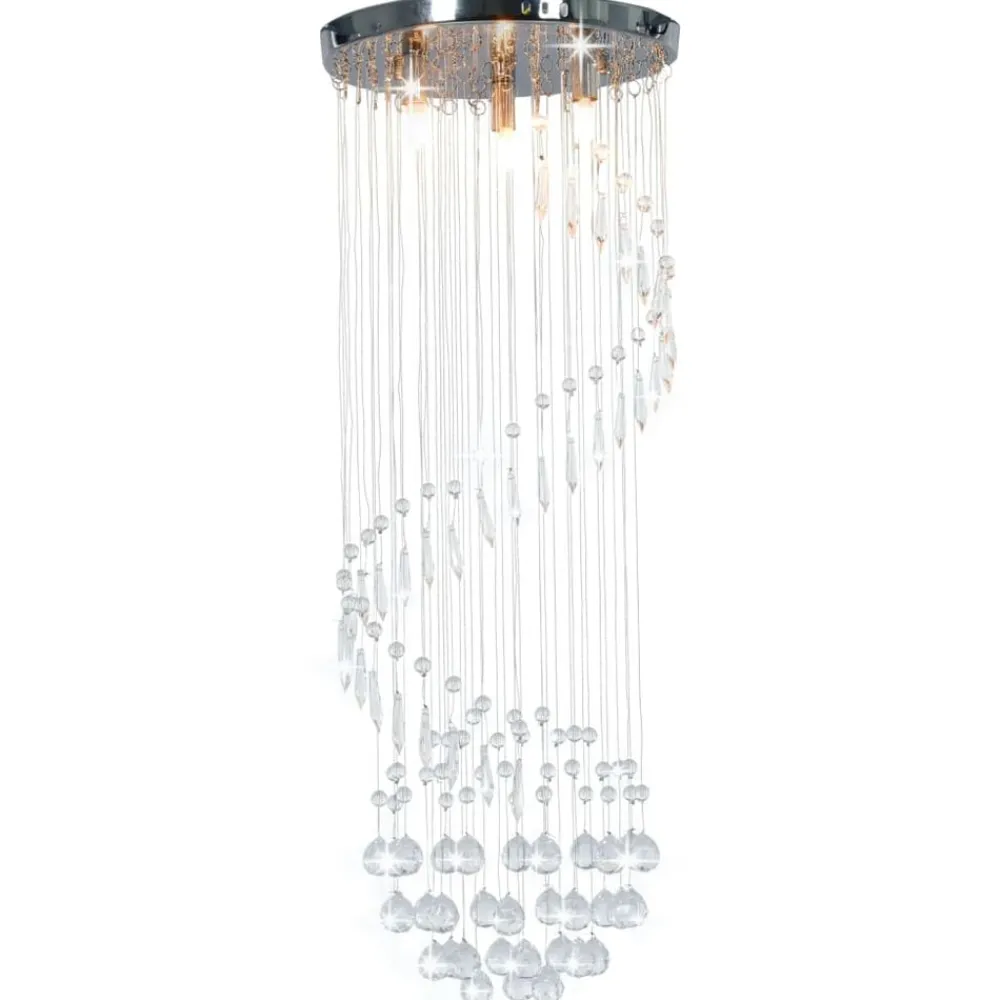 vidaXL Plafonnier avec perles de cristal Argenté Spirale G9