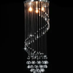 vidaXL Plafonnier avec perles de cristal Argenté Spirale G9