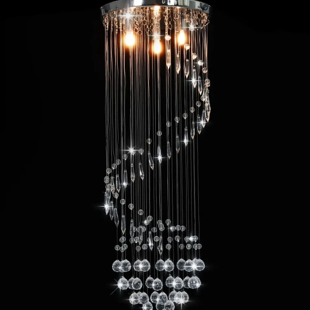 vidaXL Plafonnier avec perles de cristal Argenté Spirale G9