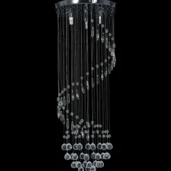 vidaXL Plafonnier avec perles de cristal Argenté Spirale G9