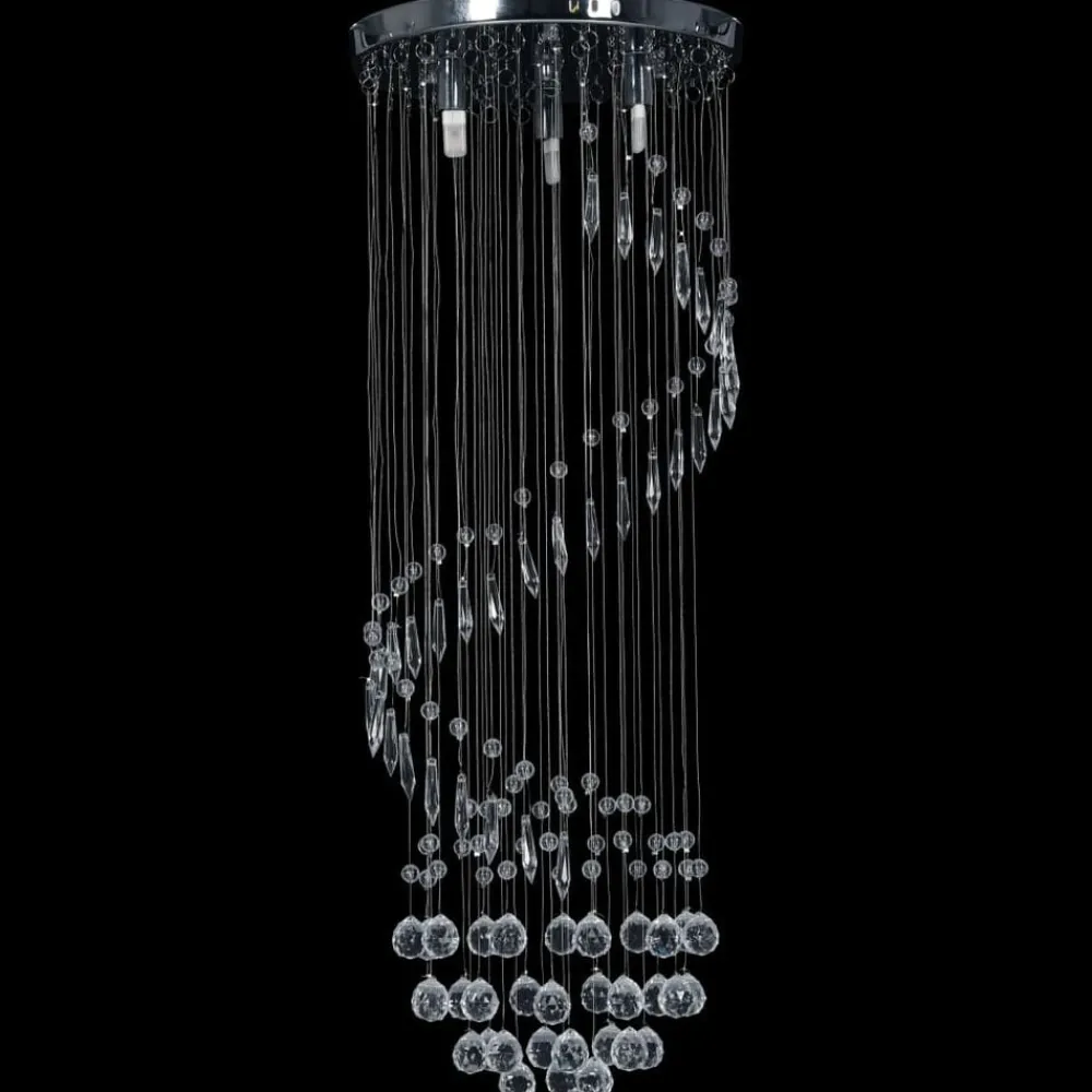 vidaXL Plafonnier avec perles de cristal Argenté Spirale G9