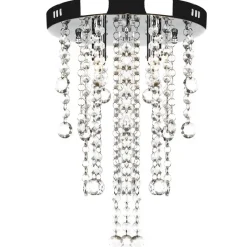 vidaXL Plafonnier avec perles de cristal Blanc Métal