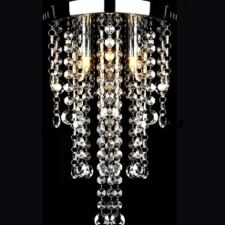 vidaXL Plafonnier avec perles de cristal Blanc Métal