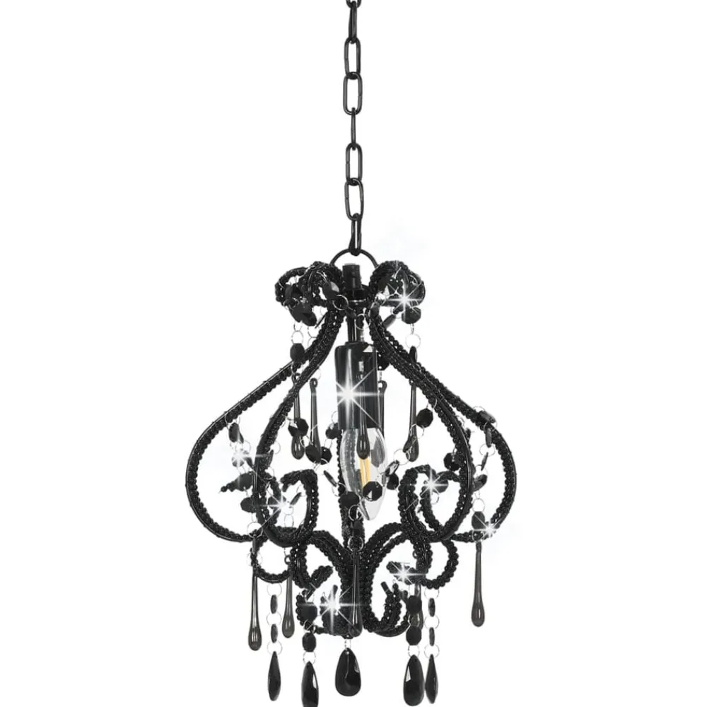 vidaXL Plafonnier avec perles Rond E14