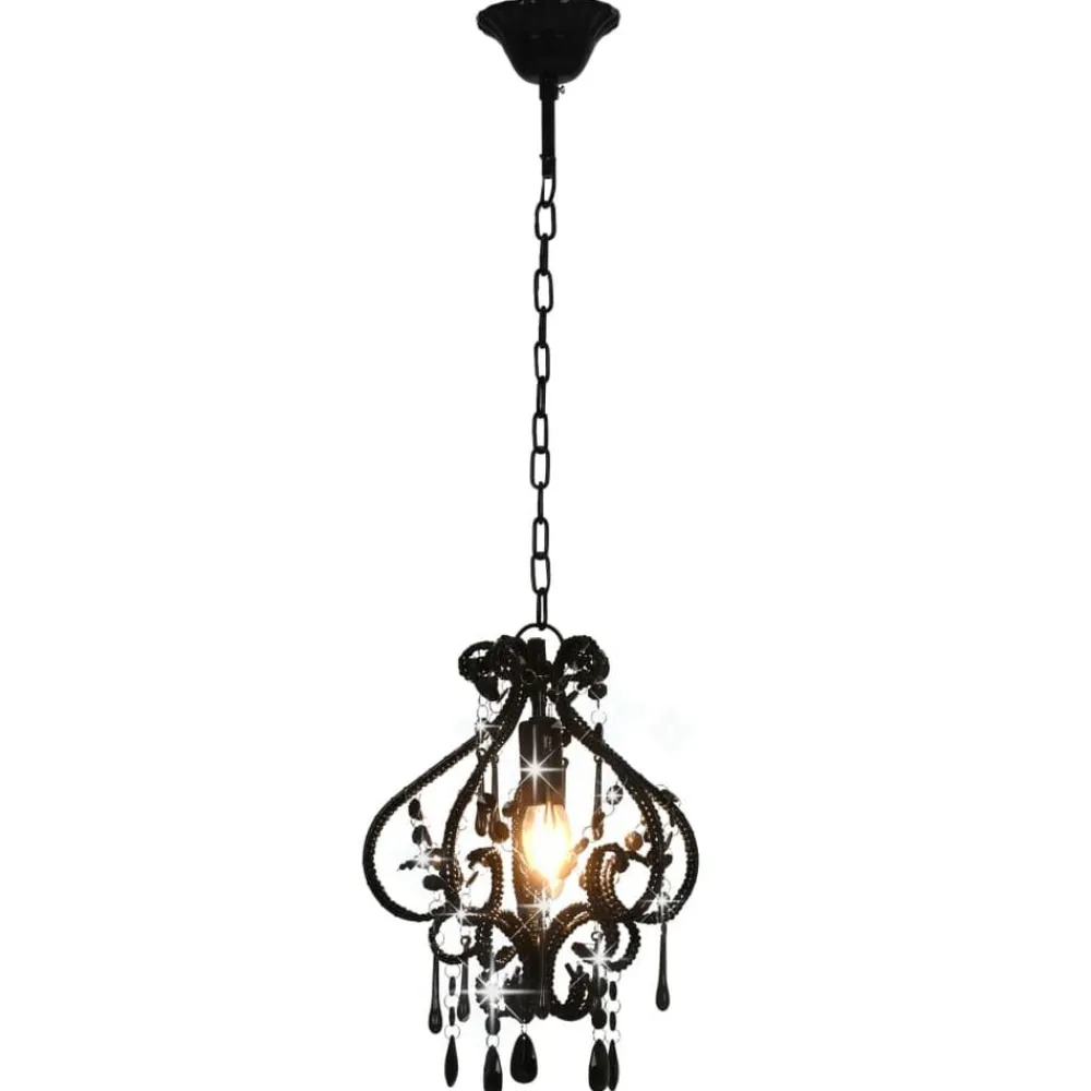 vidaXL Plafonnier avec perles Rond E14